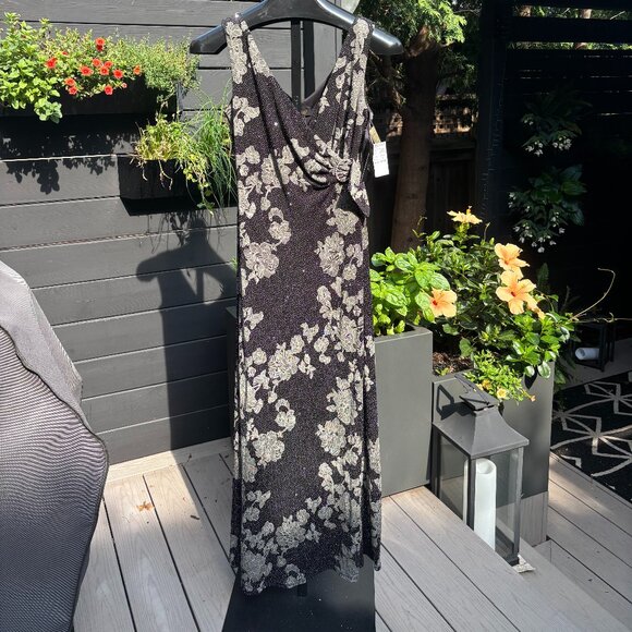 NWT Oblique Glitter Black/Silver gown - Picture 1 of 5